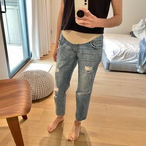 LED Luxe Essential Ripped Boyfriend Maternity Jeans